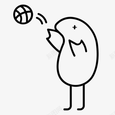篮球小鸟投篮图标图标