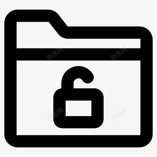 文件夹解锁中断文件图标svg_新图网 https://ixintu.com 中断 存储 打开 文件 文件夹解锁