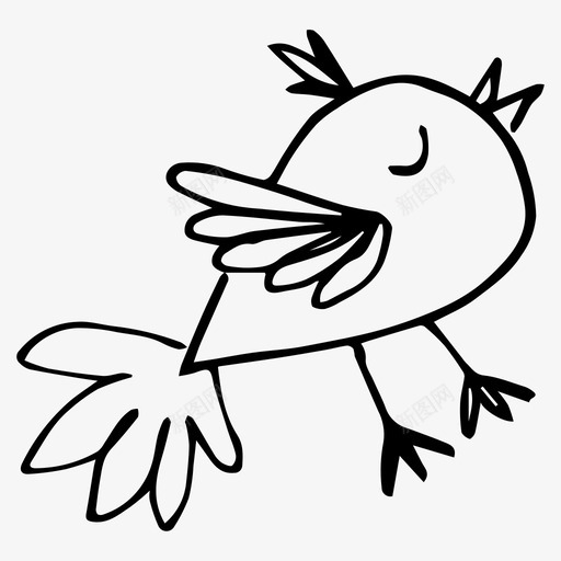 鸟动物素描图标svg_新图网 https://ixintu.com 动物 素描 线描鸟