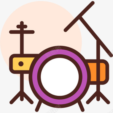 鼓音乐118线性颜色图标图标
