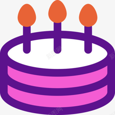 生日蛋糕生日109线性颜色图标图标