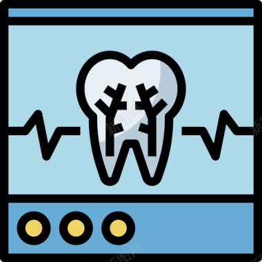 牙科牙科护理22线性颜色图标图标