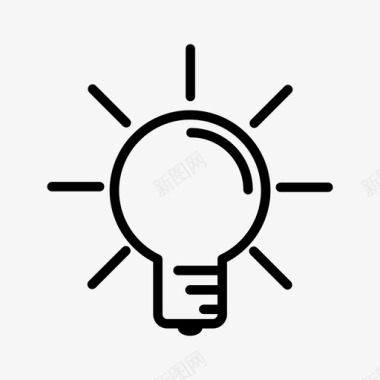 创意灯灯泡概念图标图标