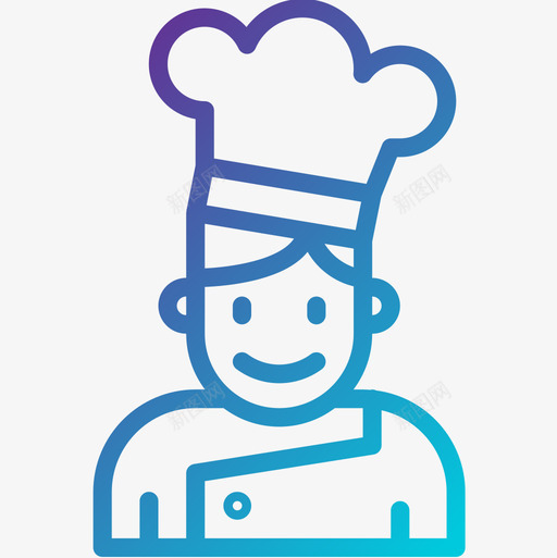厨师餐厅精选渐变色图标svg_新图网 https://ixintu.com 厨师 变色 渐变 精选 餐厅
