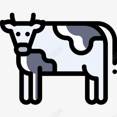 奶牛荷兰9颜色省略图标图标