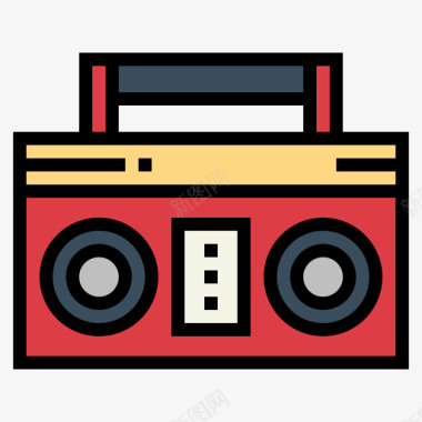 Boombox音乐77线性颜色图标图标