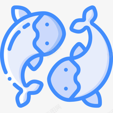 鱼中国34蓝色图标图标