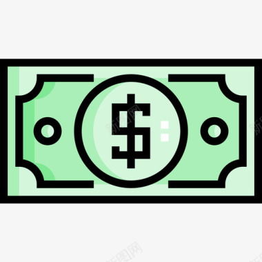 货币美国12线性颜色图标图标