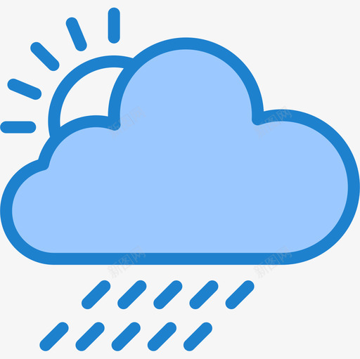 下雨183号天气蓝色图标svg_新图网 https://ixintu.com 183号 下雨 天气 蓝色