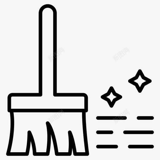 扫帚清洁掸子图标svg_新图网 https://ixintu.com 向量 图标 家务 扫帚 掸子 整洁 清洁