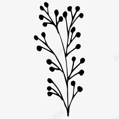 植物树枝手绘图标图标