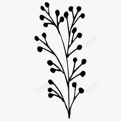 植物树枝手绘图标svg_新图网 https://ixintu.com 手绘 春天 树枝 植物 自然