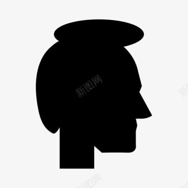男性头部侧面图标图标