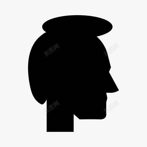 男性头部侧面图标svg_新图网 https://ixintu.com 侧面 头部 用户 男性 轮廓