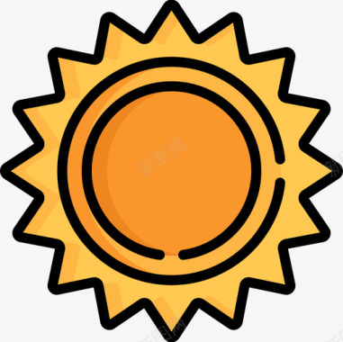 阳光营养5线性颜色图标图标