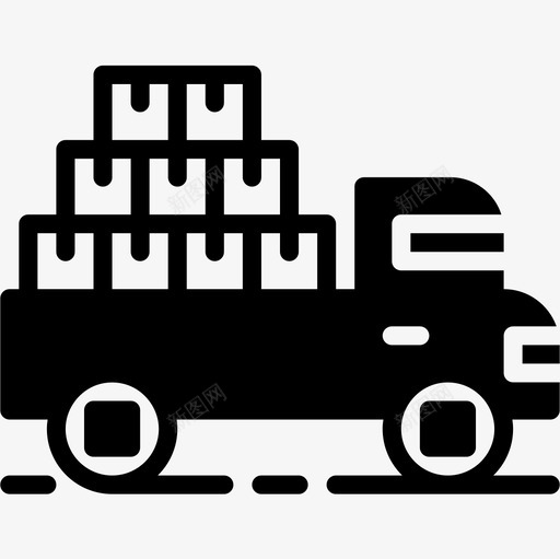货运卡车商业142实心图标svg_新图网 https://ixintu.com 卡车 商业 实心 货运