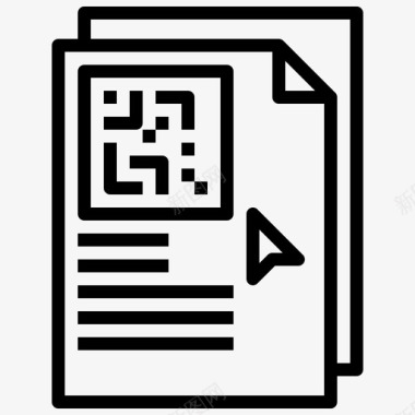 文件条形码和二维码3线性图标图标