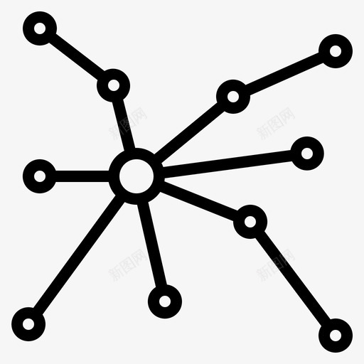 网络分支图表图标svg_新图网 https://ixintu.com 分支 图表 数据 网络