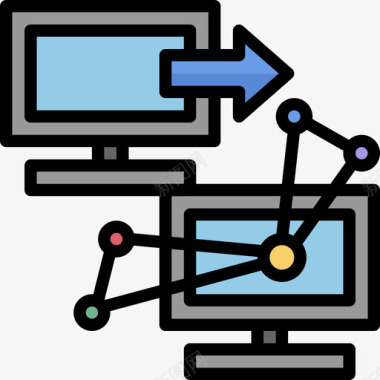 传输网络技术3线颜色图标图标