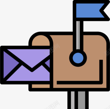 邮件支持联系人3线颜色图标图标