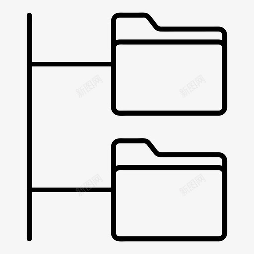 文件夹树数据文件图标svg_新图网 https://ixintu.com 存储 数据 文件 文件夹