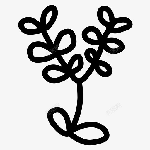 花卉植物涂鸦图标svg_新图网 https://ixintu.com 手绘 植物 涂鸦 自然 花卉