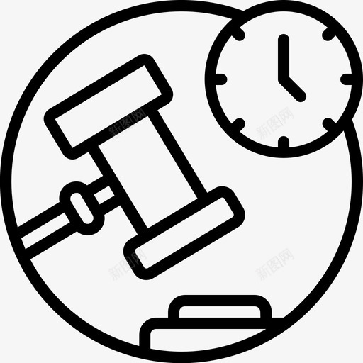拍卖钟表电子商务图标svg_新图网 https://ixintu.com 拍卖 木槌 电子商务 钟表
