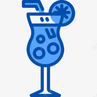 鸡尾酒食品和饮料8蓝色图标图标