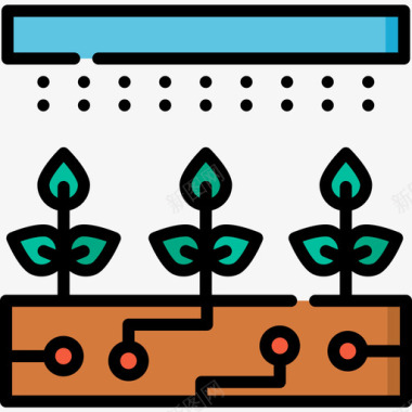 灌溉智能家居11线性颜色图标图标