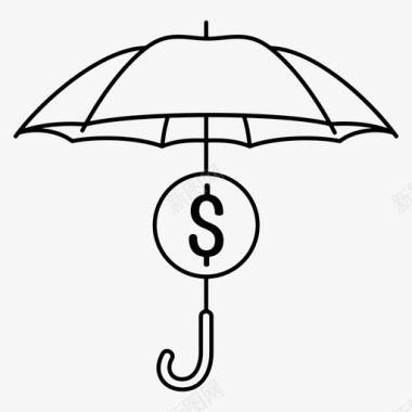 安全可靠的投资资金保护伞图标图标