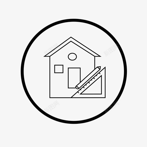 建筑蓝图家图标svg_新图网 https://ixintu.com 家 工程师 平面图 建筑 房子 蓝图