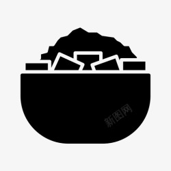 糖粉末糖碗咖啡图标高清图片