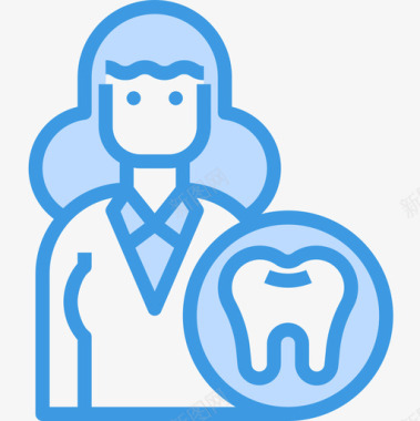 牙医牙科34蓝色图标图标