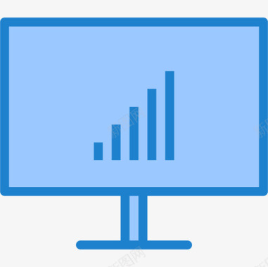 监视器通信互联网5蓝色图标图标