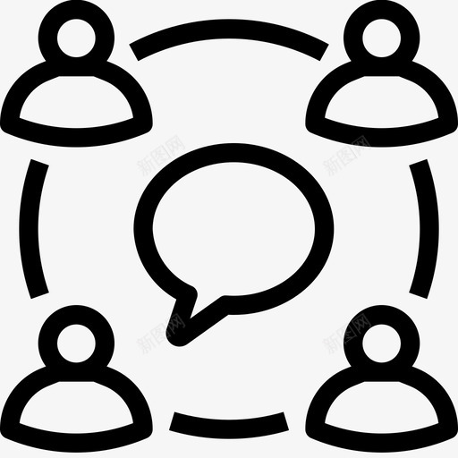小组对话聊天联系图标svg_新图网 https://ixintu.com 商务交流 团队 小组对话 聊天 联系 谈话