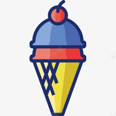 冰淇淋食品饮料7线性颜色图标图标