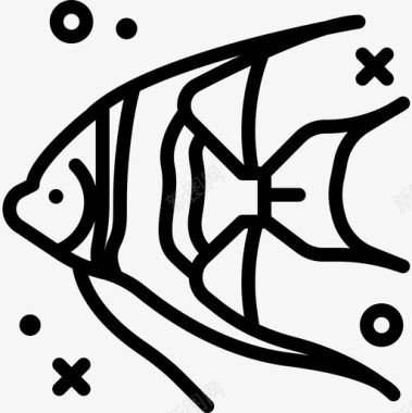 鱼类潜水24直线型图标图标