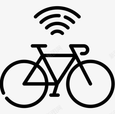 自行车智慧城市6直线型图标图标