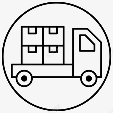 送货服务皮卡物流2线圈图标图标