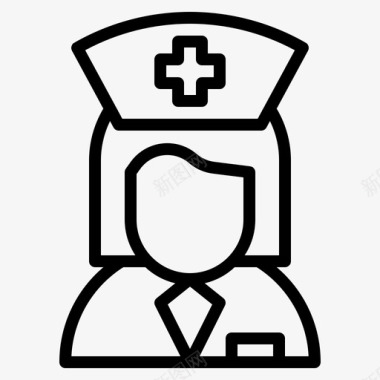 护士医疗保健和医疗医疗援助图标图标