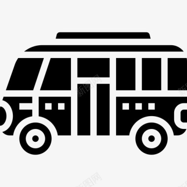 公共汽车运输和车辆2字形图标图标