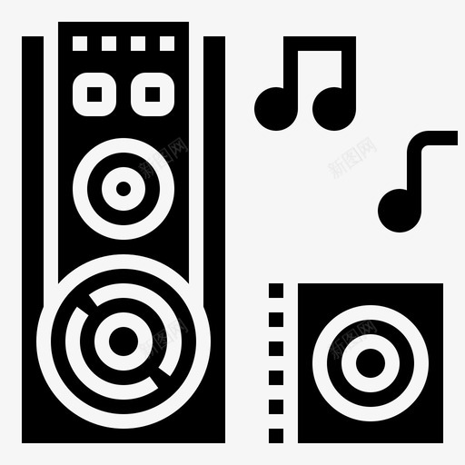 歌曲音频音乐图标svg_新图网 https://ixintu.com 扬声器 歌曲 生日派对 立体声 音乐 音频