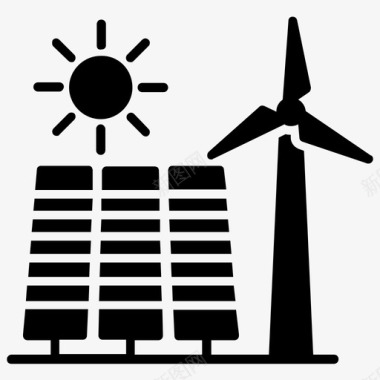 自然能源风车农场能源可再生能源图标图标