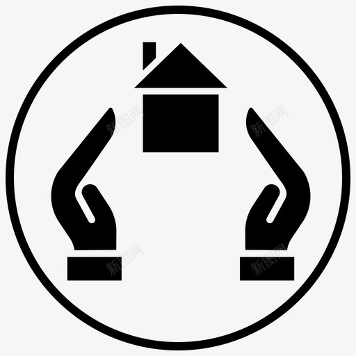 保护家园锁定家园安全家园图标svg_新图网 https://ixintu.com 保护 填充 安全 家园 智能家居 锁定