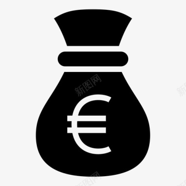 钱袋现金欧元图标图标