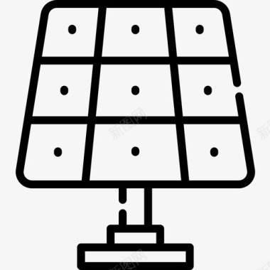 太阳能电池板技术90线性图标图标