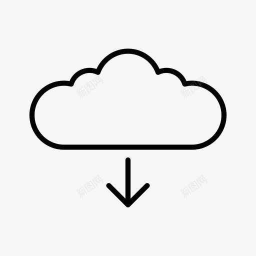 向下云低图标svg_新图网 https://ixintu.com 下载 向下 导航