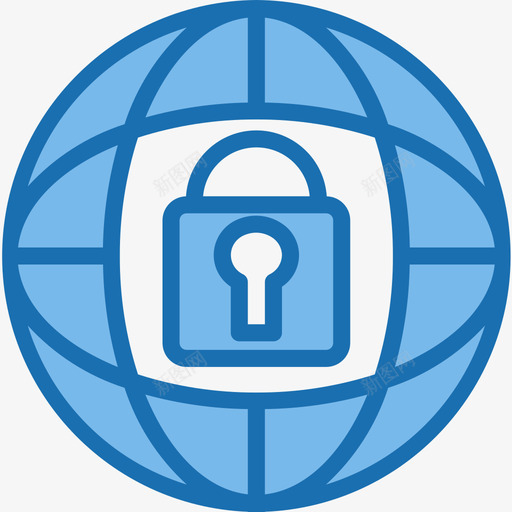 锁互联网安全42蓝色图标svg_新图网 https://ixintu.com 互联网 安全 蓝色