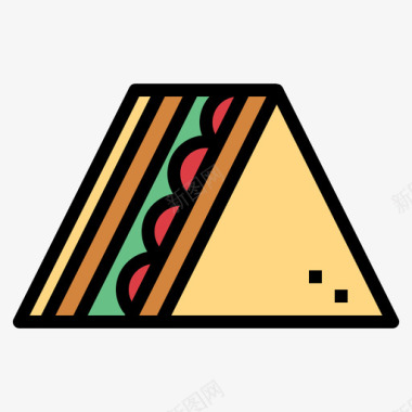 彩色正宗食品三明治图标图标