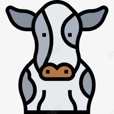 奶牛养殖46头原色图标图标